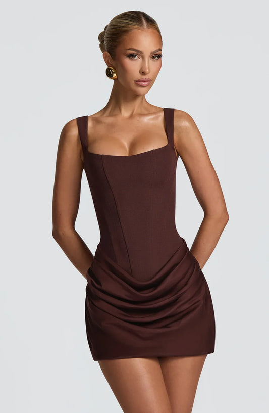 Hestia | La Robe Mini Corset Drapée